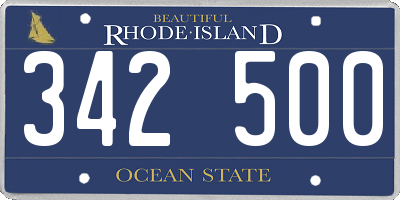 RI license plate 342500