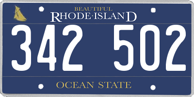 RI license plate 342502
