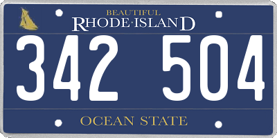 RI license plate 342504