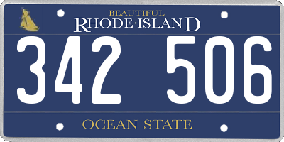 RI license plate 342506