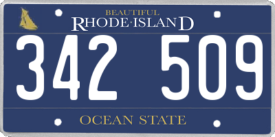 RI license plate 342509