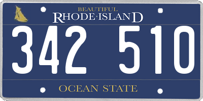 RI license plate 342510