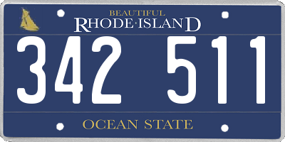RI license plate 342511
