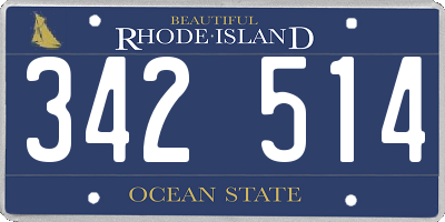 RI license plate 342514