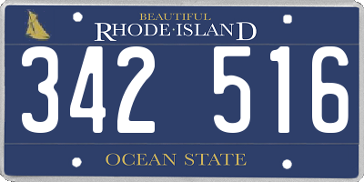 RI license plate 342516