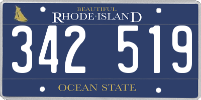 RI license plate 342519