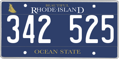 RI license plate 342525