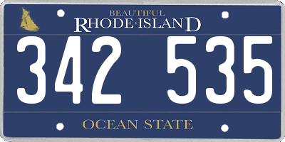 RI license plate 342535