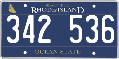 RI license plate 342536