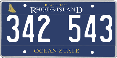 RI license plate 342543