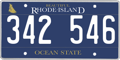 RI license plate 342546