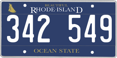 RI license plate 342549