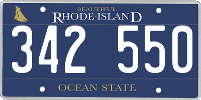 RI license plate 342550