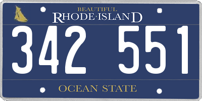RI license plate 342551