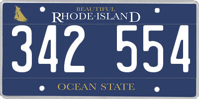 RI license plate 342554