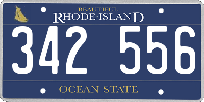 RI license plate 342556