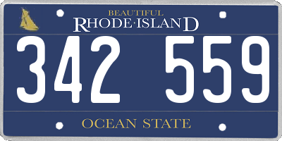 RI license plate 342559