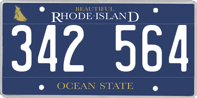 RI license plate 342564