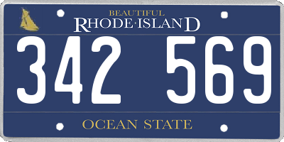 RI license plate 342569
