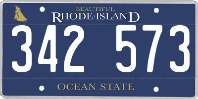 RI license plate 342573