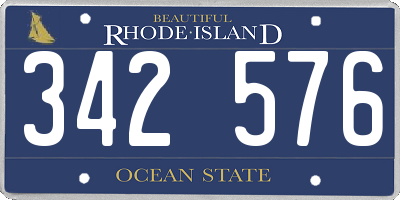 RI license plate 342576