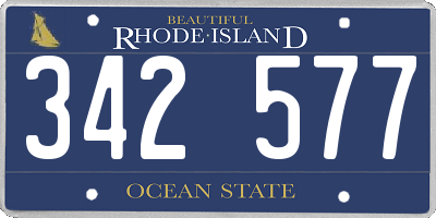 RI license plate 342577