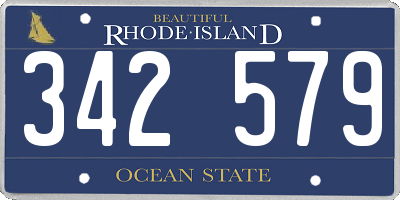 RI license plate 342579