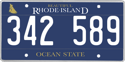 RI license plate 342589
