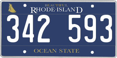 RI license plate 342593
