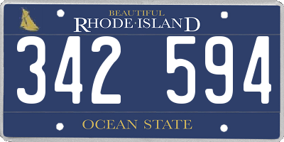 RI license plate 342594