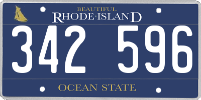 RI license plate 342596
