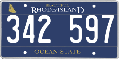 RI license plate 342597