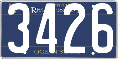 RI license plate 3426