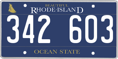 RI license plate 342603