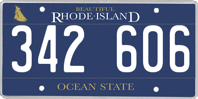 RI license plate 342606
