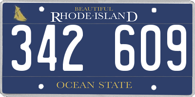 RI license plate 342609