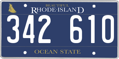 RI license plate 342610