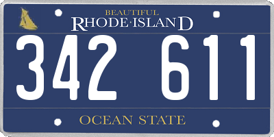 RI license plate 342611