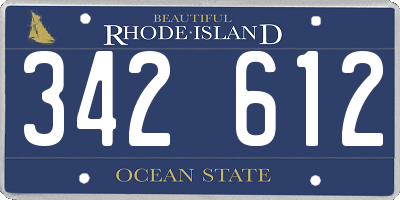 RI license plate 342612