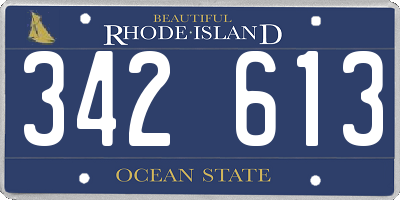 RI license plate 342613