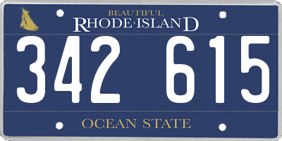 RI license plate 342615