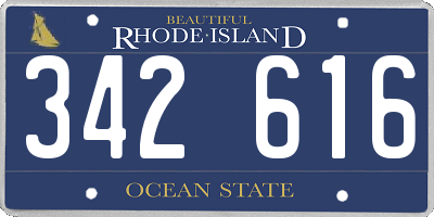 RI license plate 342616