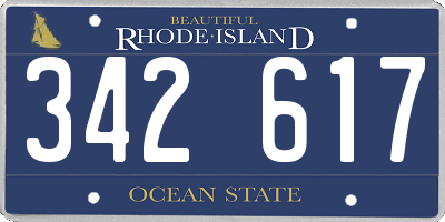 RI license plate 342617