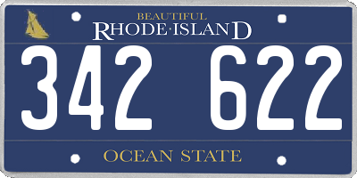 RI license plate 342622