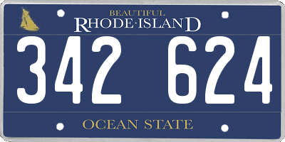 RI license plate 342624