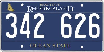 RI license plate 342626