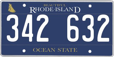 RI license plate 342632