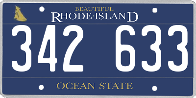 RI license plate 342633