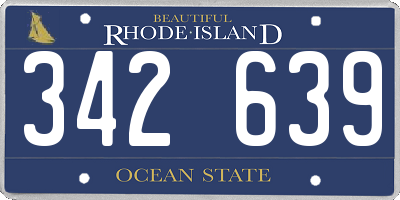 RI license plate 342639