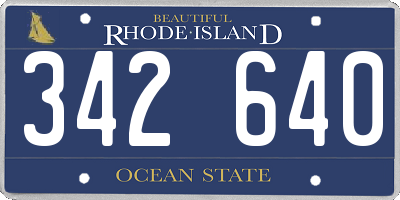 RI license plate 342640